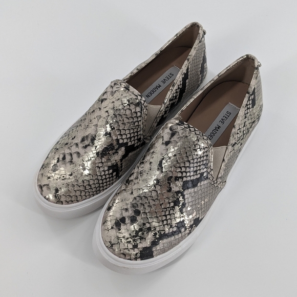 STEVE MADDEN Safari Snakeskin Loafers Size 9 - Picture 1 of 4